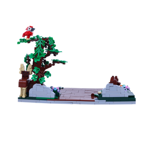 The Explorer Trio brick scene, back view