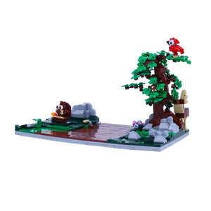 The Explorer Trio brick scene, right view