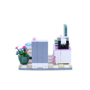 The Glam Room brick scene, back view