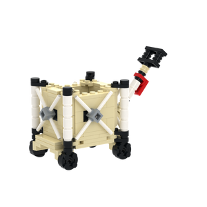 Trolley brick scene accessory, right-side view