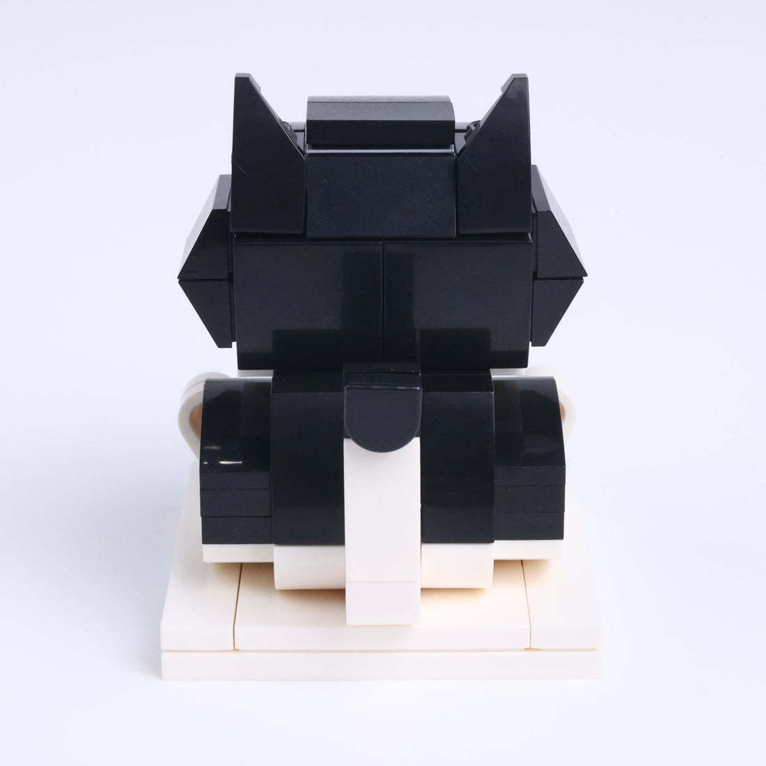 Tuxedo Cat Design 1 cat brick figure, back view