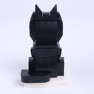Tuxedo Cat Design 2 cat brick figure, back view