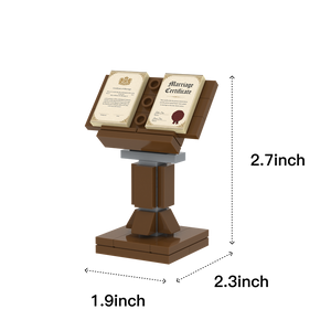 Wedding Lectern brick scene accessory, size guide