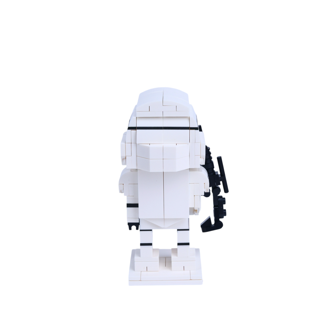 White-Armor Space Trooper custom brick figure, back view