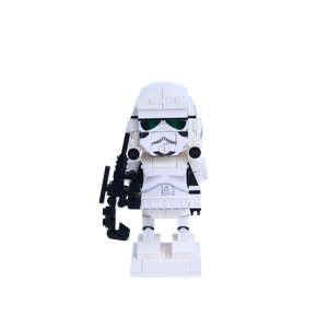 White-Armor Space Trooper custom brick figure, main product view