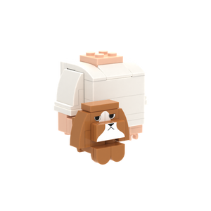 White-Brown Dog brick figure accessory, left-side view