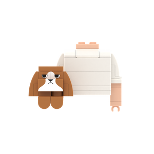 White-Brown Dog brick figure accessory, main product view