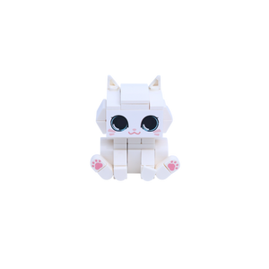 White Cat cat brick figure, main product view