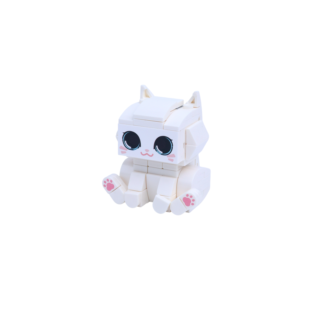 White Cat cat brick figure, right-side view