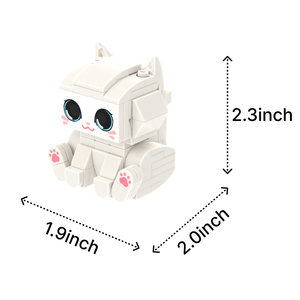 White Cat cat brick figure, size guide