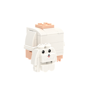 White Floppy-Eared Puppy brick figure accessory, left-side view