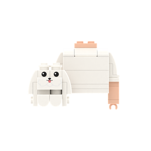 White Floppy-Eared Puppy brick figure accessory, main product view