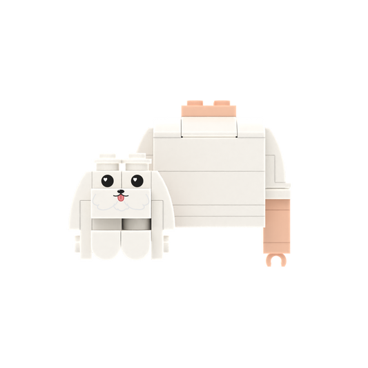 White Floppy-Eared Puppy brick figure accessory, main product view