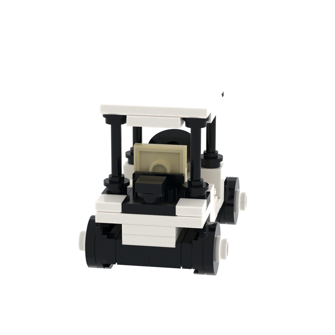 White Golf Cart brick scene accessory, detail view 1