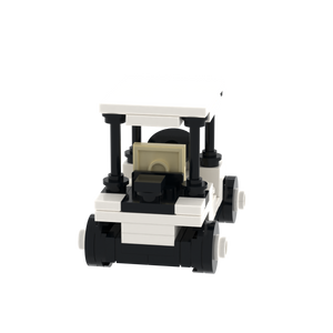 White Golf Cart brick scene accessory, detail view 1