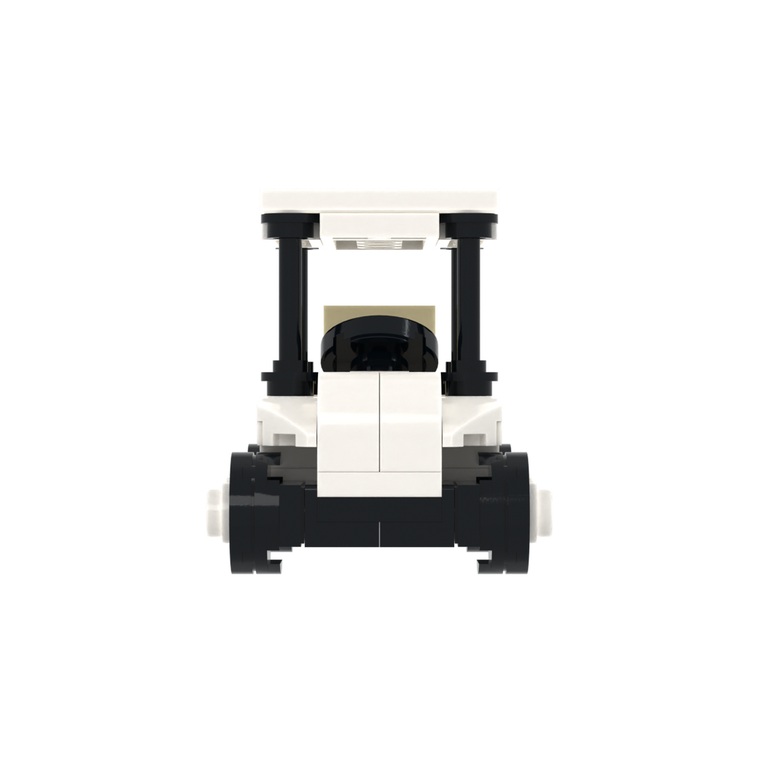 White Golf Cart brick scene accessory, left-side view