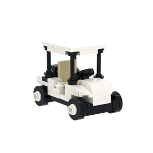 White Golf Cart brick scene accessory, right-side view