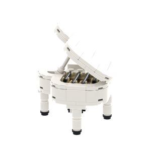 White Grand Piano brick scene accessory, detail view 1