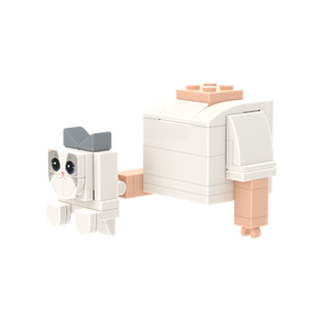 White-Gray Cat brick figure accessory, right-side view