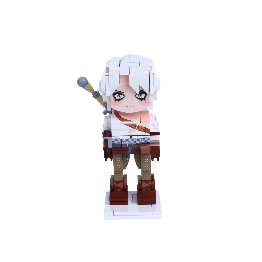 White-Haired Swordsman custom brick figure, main product view