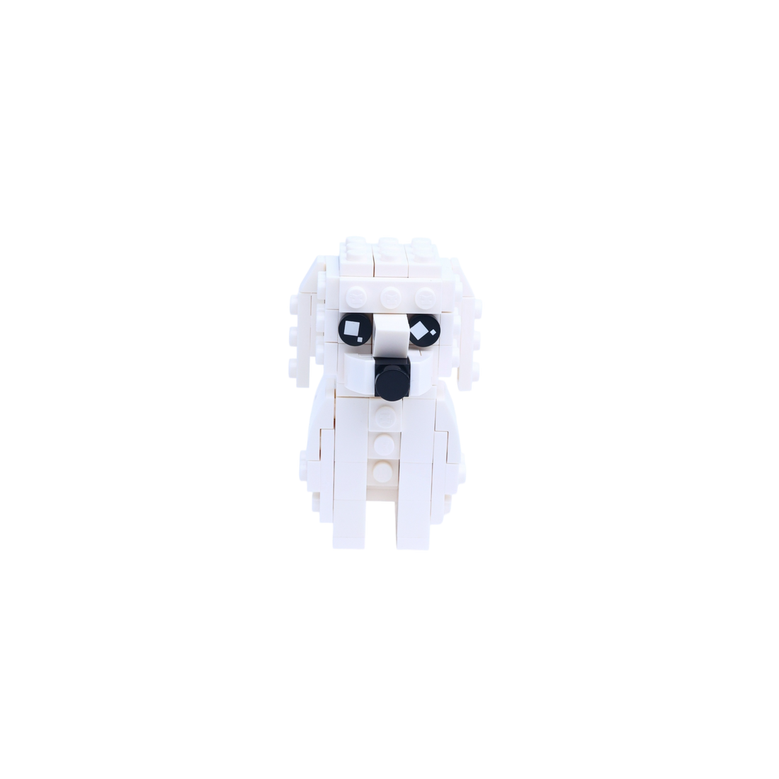 White Poodle dog brick figure, main product view