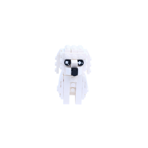 White Poodle dog brick figure, main product view
